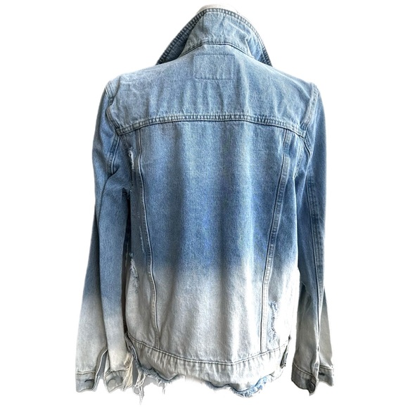 Blank NYC Distressed Ombré Denim Jean Jacket - Picture 2 of 4